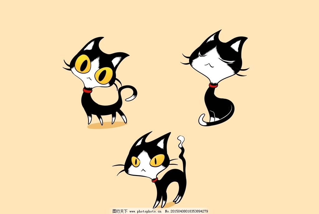 猫 卡通 可爱 黑猫 动漫 设计 动漫动画 动漫人物 350dpi jpg
