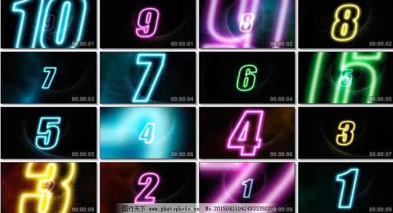 辉光倒计时视频素材图片