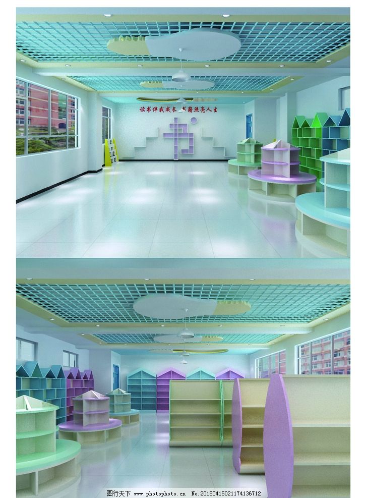 图书阅览室图片_3D作品设计_3D设计_图行天