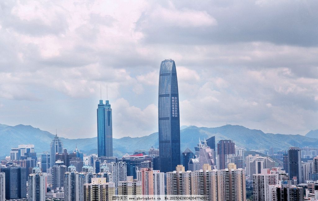 深圳地王大厦全景手绘图