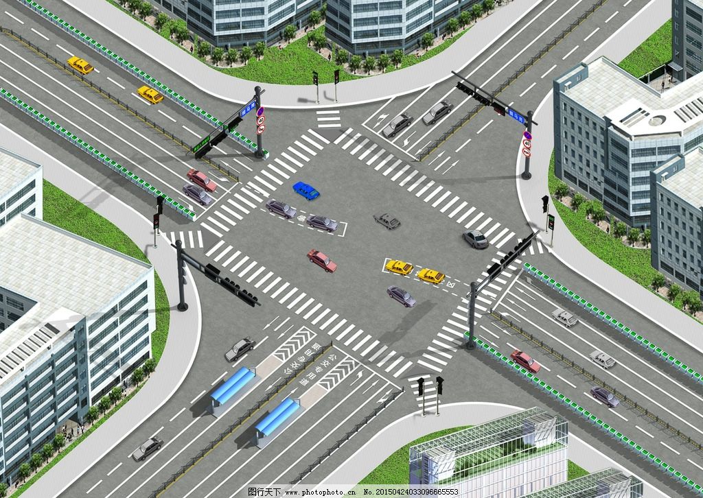 十字路口的效果图图片