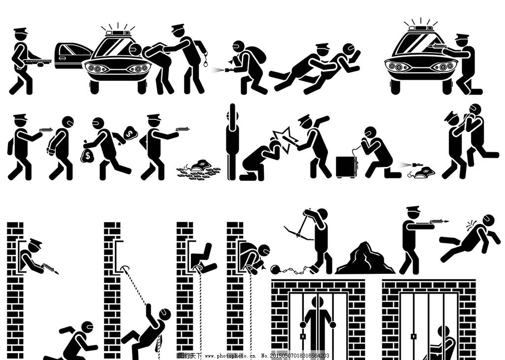 警察抓小偷卡通图片图片 124839 1024x731