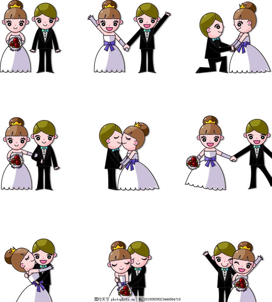 卡通婚礼矢量素材图片