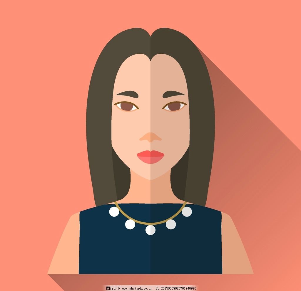 女性头像 卡通 女人 姑娘 扁平风格 人物简洁插图 美女 少女 女孩