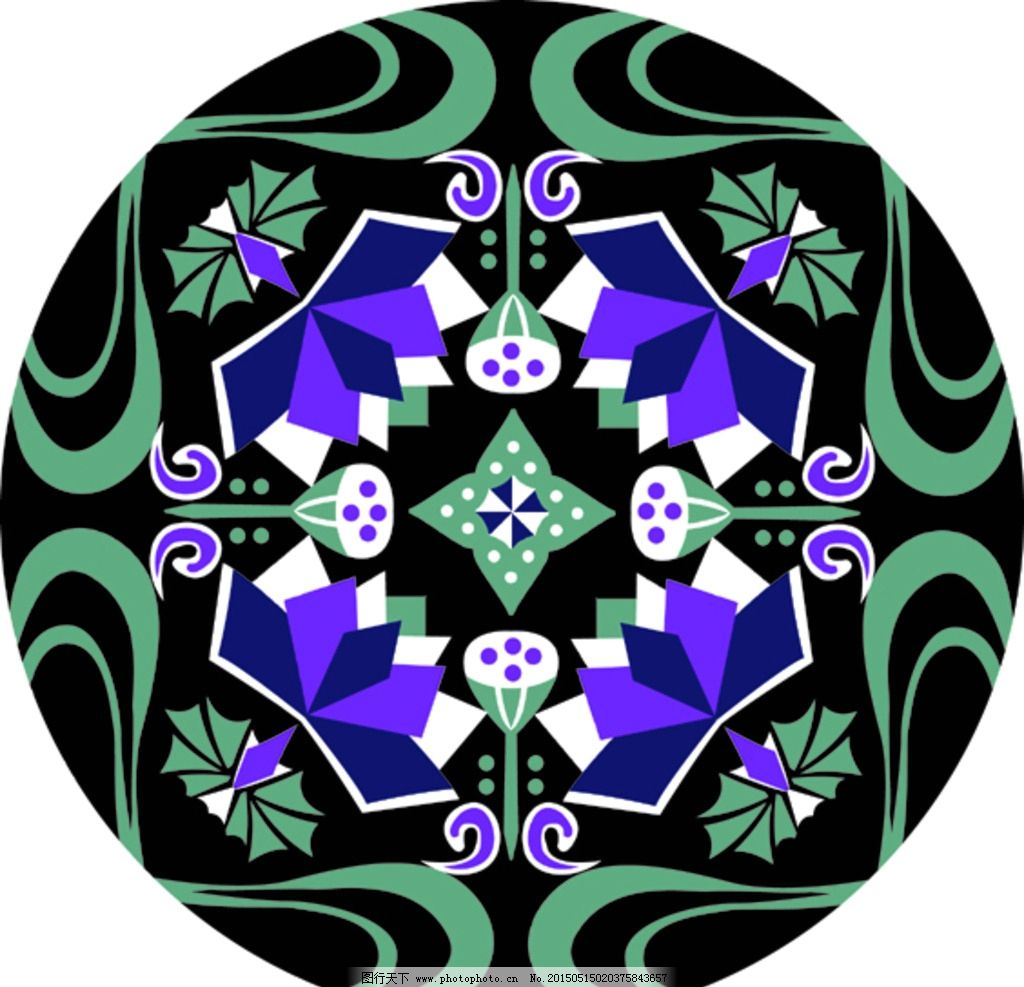 圆形图案图片,复古 对称 华丽矢量花纹 古典花纹 装饰