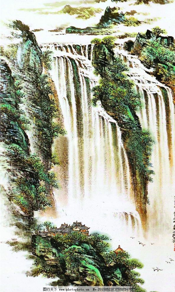 远山 瀑布|概念图:瀑布远山