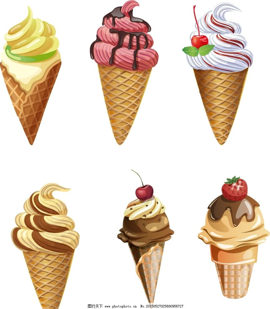 脆筒 冰淇淋素材图片