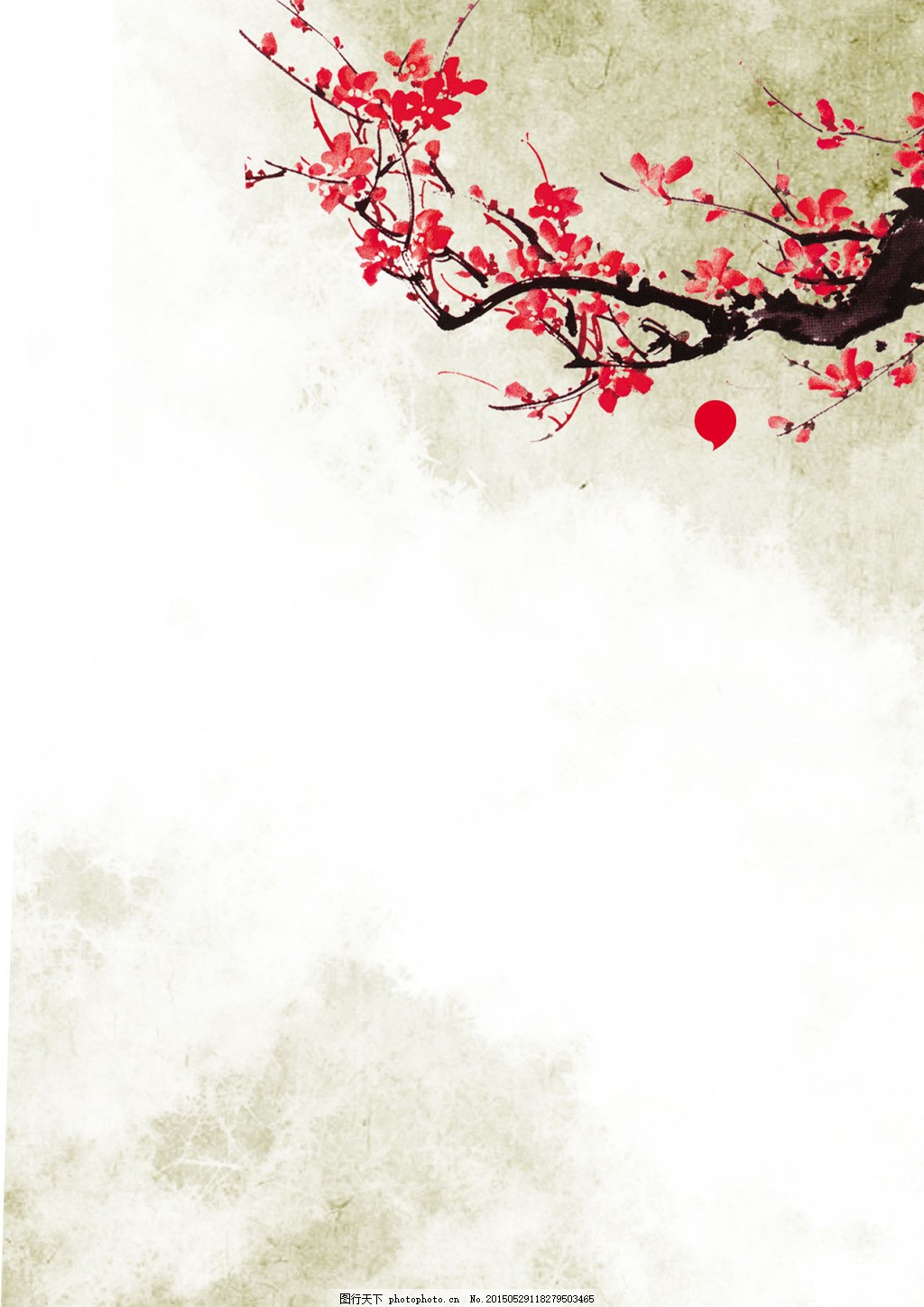 复古纸背景设计 古韵 古色古香 梅花 底色 白色