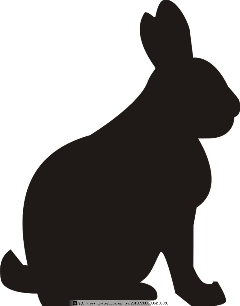兔子剪影图片
