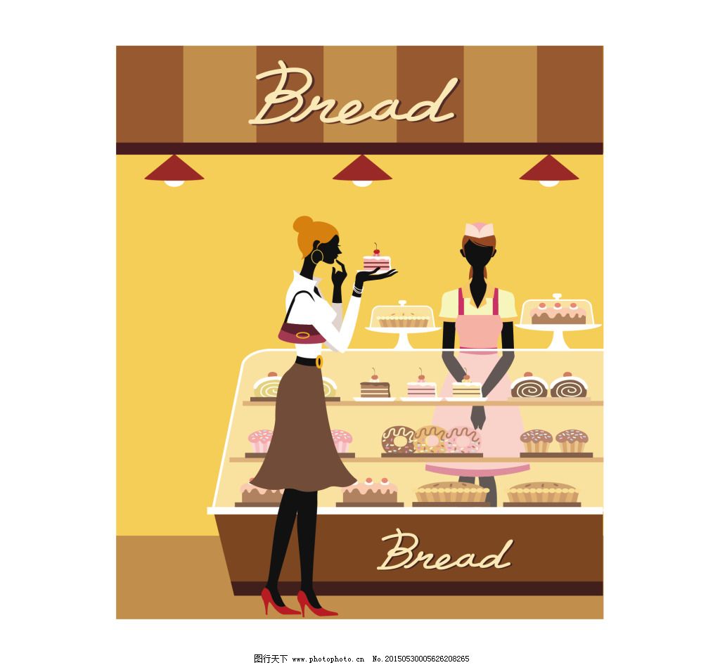 卡通面包店,卡通面包店免费下载 矢量 矢量图 建