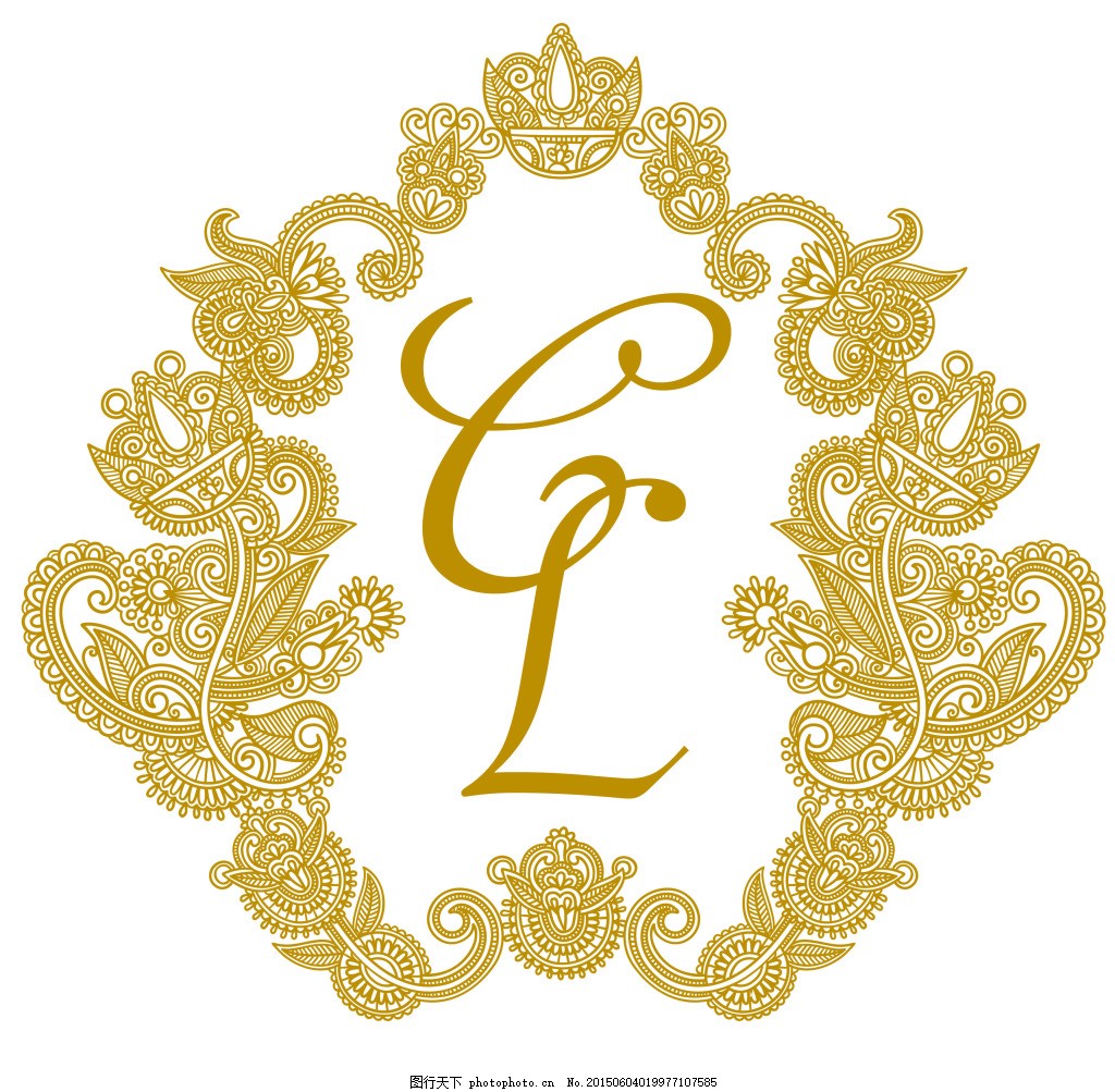 婚礼logo 欧式婚礼标志 婚礼标志 欧式 花纹 婚礼设计 婚礼主题cl字母