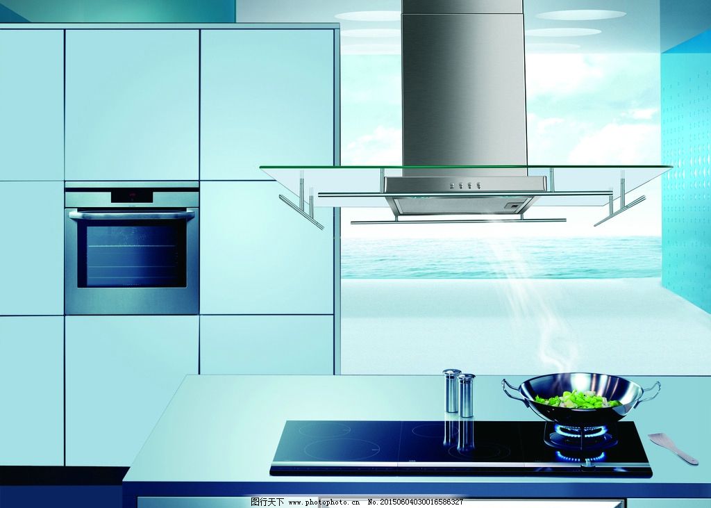 厨卫电器 厨房效果图 烟机灶具图片