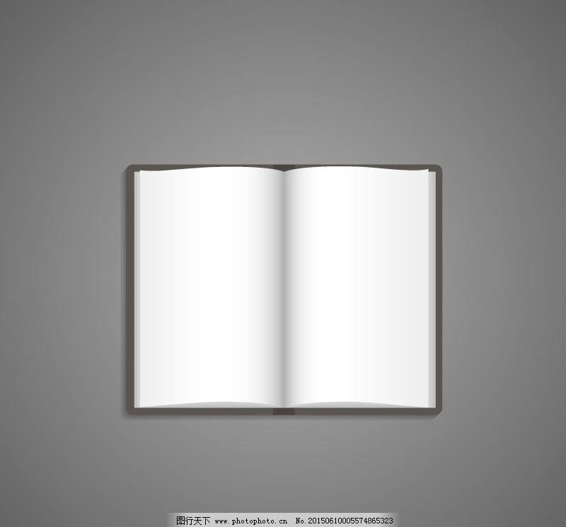 对开的空白本子矢量素材图片