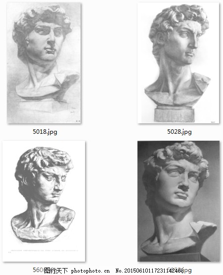 素描大卫胸像石膏胸像