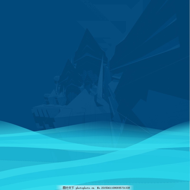 数码主图,几何 三角 立体 促销 青色 天蓝色-图行