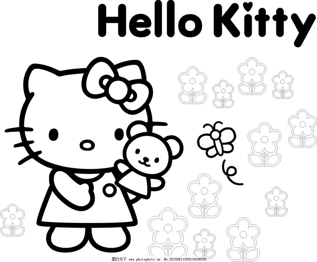 hello kitty 猫咪 小猫 凯蒂 hello kitty 小猫 猫咪 矢量图 花纹花边