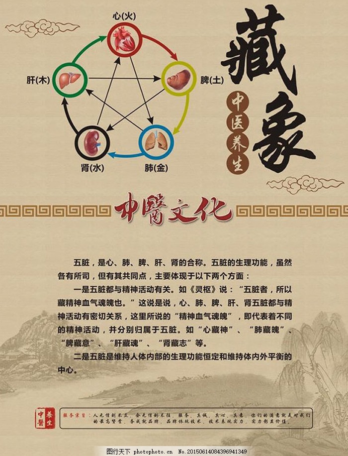 中国风水墨中医养生文化展板