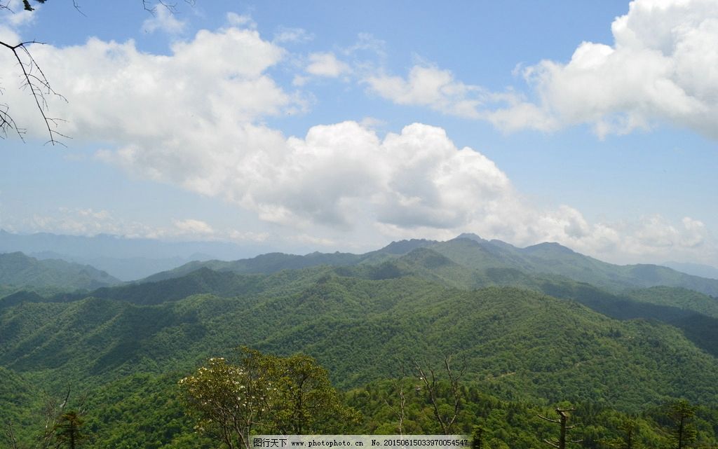 原始森林 秦岭 层峦叠嶂 远山 大山远景 群山 绿色 大自然 深山