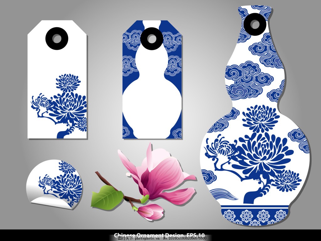 青花瓷花瓶花纹简笔画