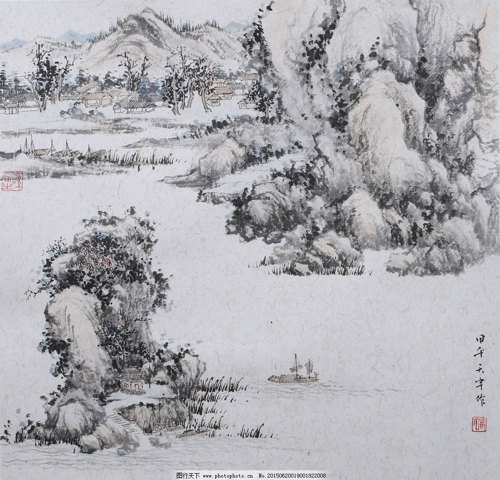 山水画 水墨山水画 山水国画 风景画 工笔山水画 山水风景 古画 国画