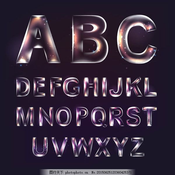 透明英文字母矢量素材