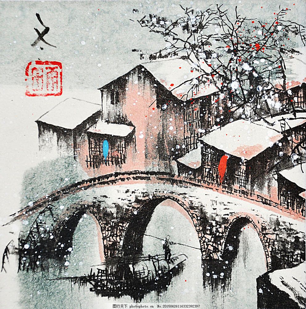 水墨江南风景画