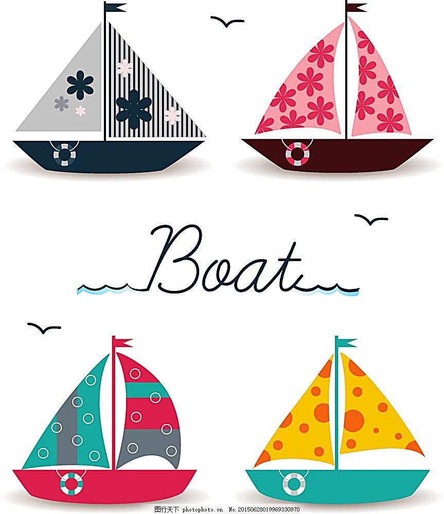 矢量卡通帆船图片