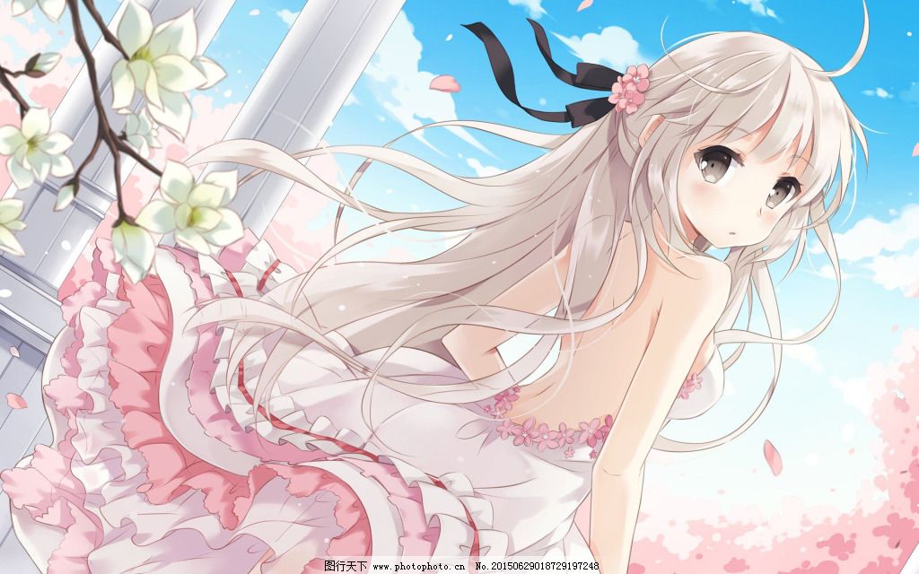 日系樱花少女壁纸下载图片_背景素材_高清素材_图行天下图库