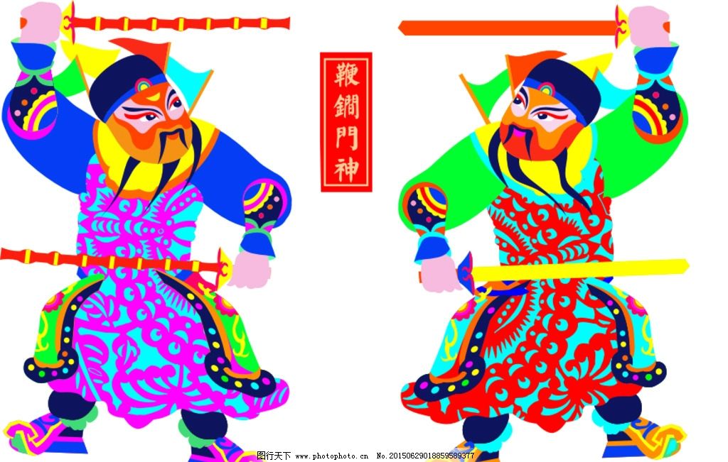 鞭锏门神 朱仙镇年画 木板年画 传统文化 门神 原创 设计 文化艺术_吉德网 鞭锏门神 朱仙镇年画 木板年画 传统文化 门神 原创 设计 文化艺术