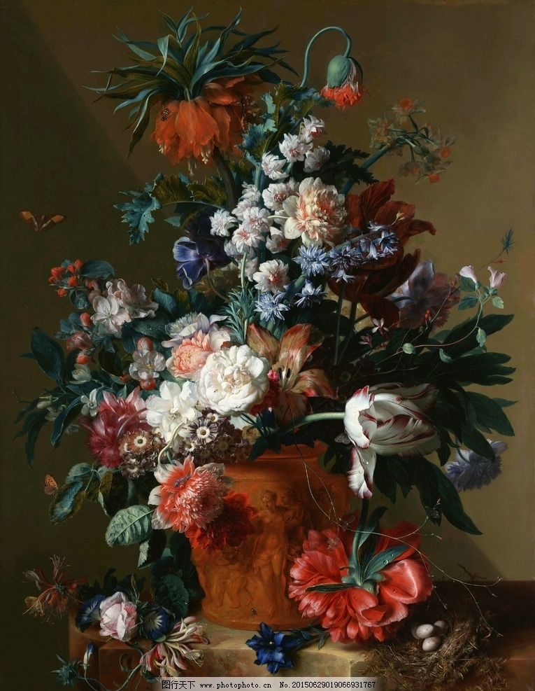 鸟巢 花卉 鲜花 装饰画 无框画 欧式油画 唯美 油画艺术 古典油画 写实油画 绘画 艺术 油画静物 设计 文化艺术 绘画书法 72DPI JPG