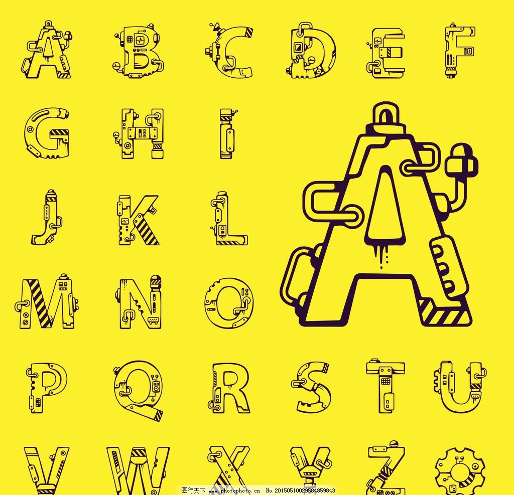 26个英文字母3D字体设计 - 平面设计