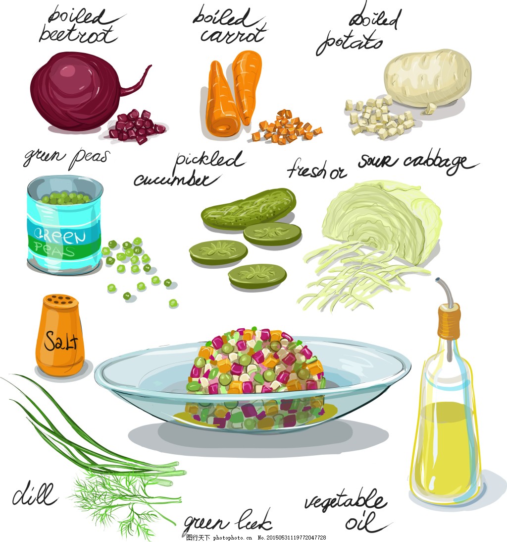 健康蔬菜料理图片 装饰图案 设计元素 图行天下素材网