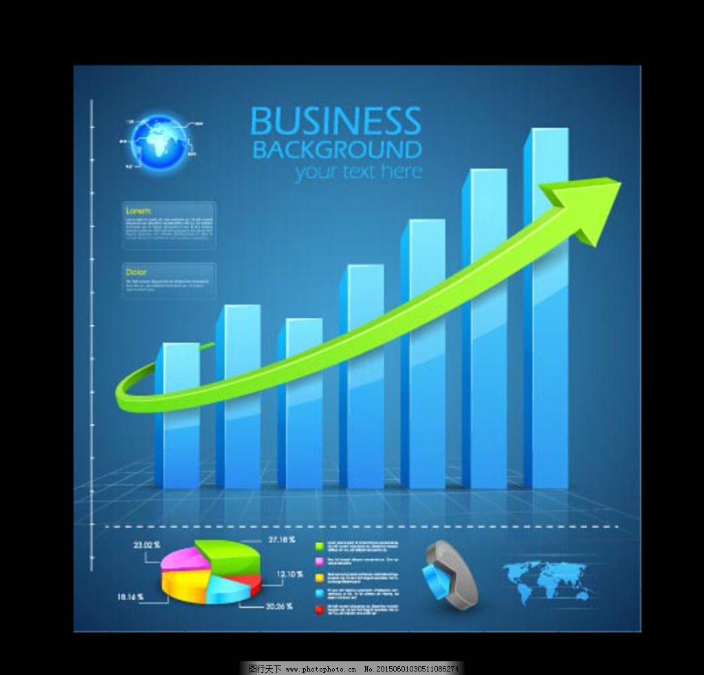 上升箭头数据直方图图片_其他_其他-图行天下素材网
