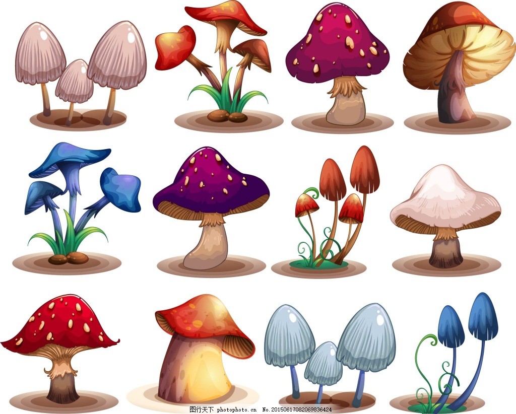 可爱的卡通蘑菇人图片素材-编号26254139-图行天下