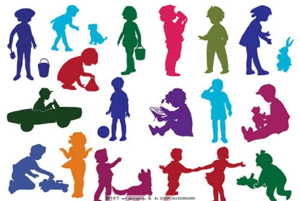 孩子上幼儿园剪影